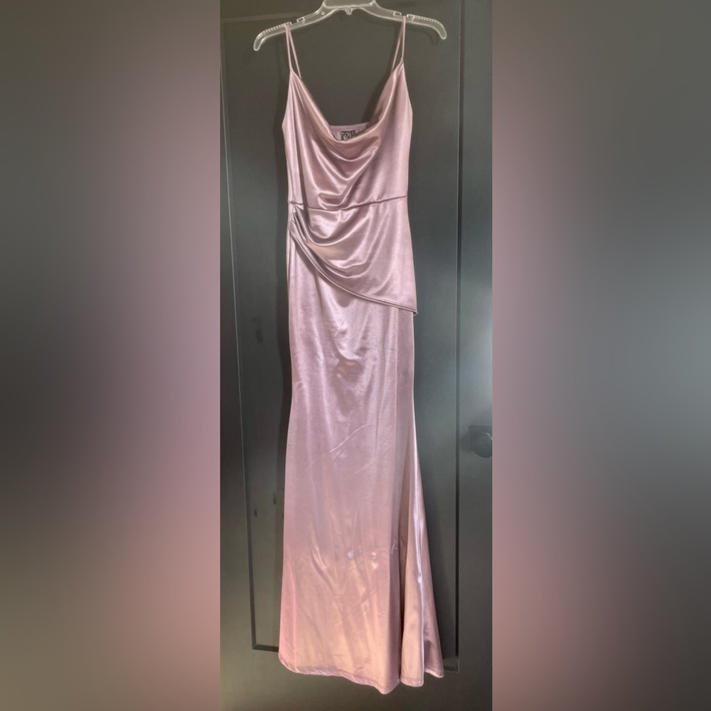 Satin Purple Floor Length Prom Dress